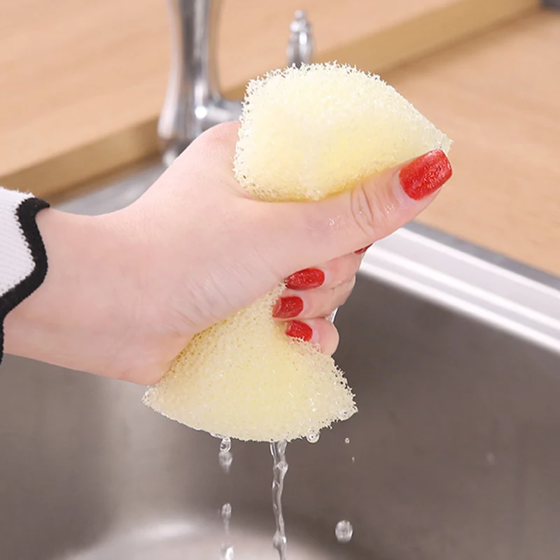 Dishwashing Sponge Thickened Scouring Pad Pot Brush Imitation Loofah Sponge  Kitchen Cleaning and Decontamination Brush