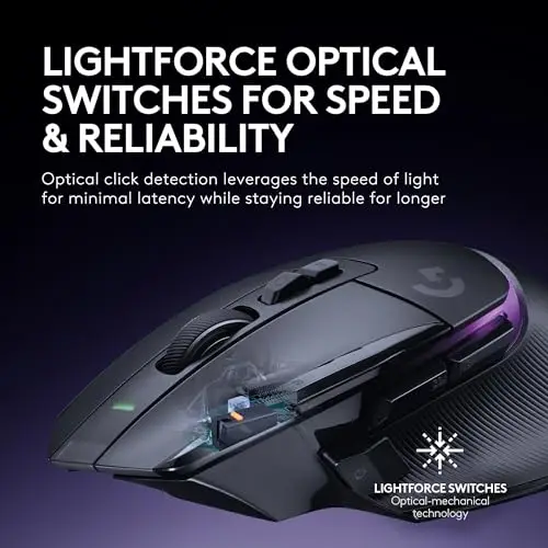 Logitech G502 X Plus LIGHTSPEED RGB Wireless Gaming Mouse Optical LIGHTFORCE Switches LIGHTSYNC RGB HERO 25K Sensor for PC Mac view 5
