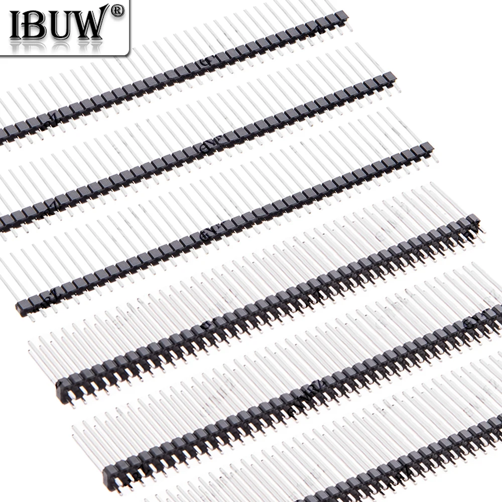 10PCS 1x40P/2x40P 21 23 25mm Single Double Row Male  2.54mm Height Long Breakable Pin Header Needle length 19 20mm NEW 15 17
