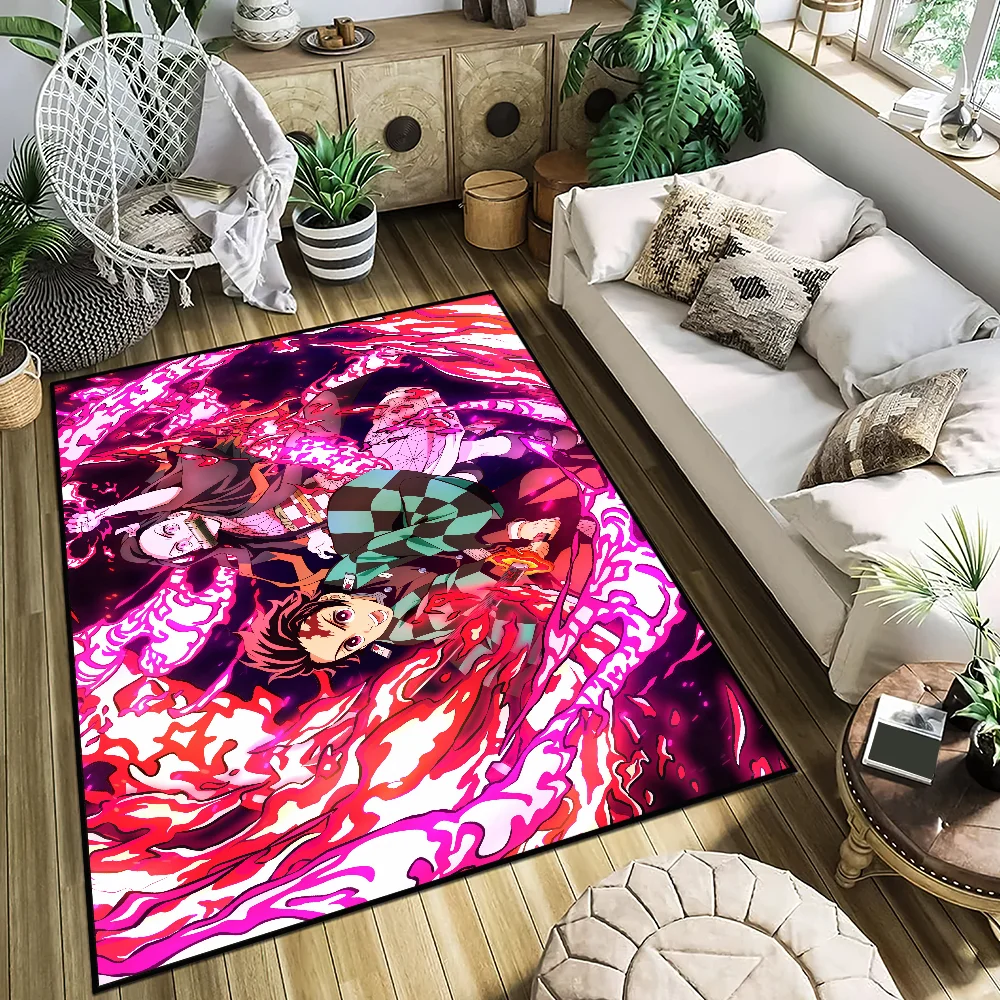 

small carpet Anti-Slip Kitchen no Bedroom Handmade Tufted Yaiba Kimetsu Rug Carpet Slayer Demon Living Room Entrance Decoration