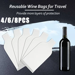 4~8Pcs Wine Protector Bag Reusable Bottle Shipping Sleeve Leak-proof Wine Bubble Wrap Sleeve Double Layer Wine Bottle Bag Travel