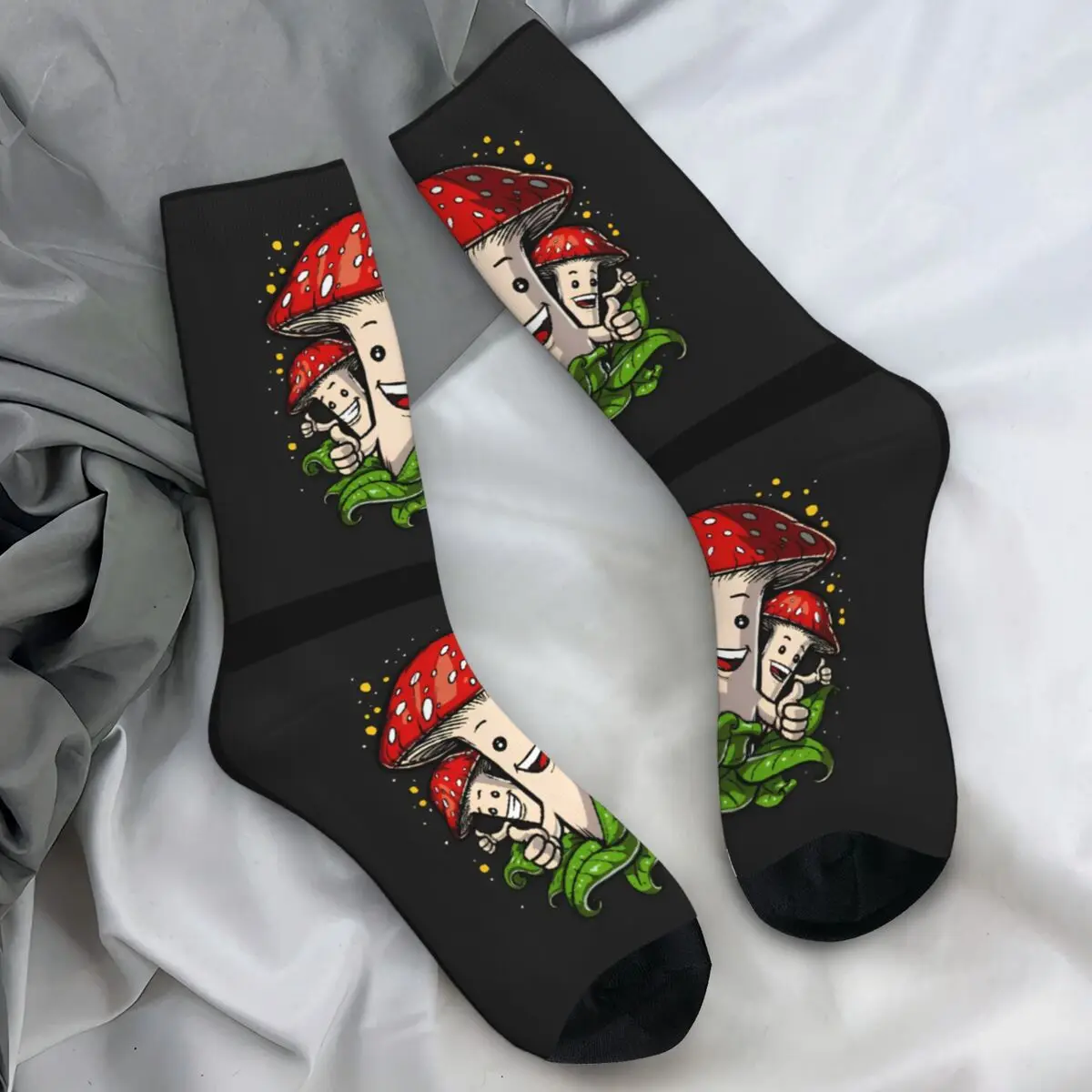 

Hippie Mushrooms Socks Harajuku Stockings Men High Quality Running Socks Autumn Graphic Anti-Slip Socks