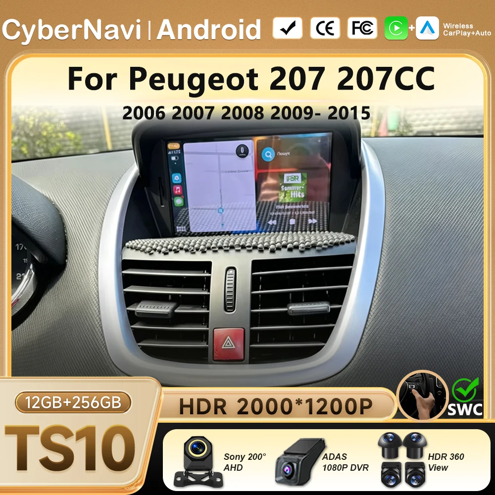 Car Radio For Peugeot 207 207CC 2006 2007 2008 2009- 2015 Android wireless CarPlay Auto intelligent systems autoradio Multimedia
