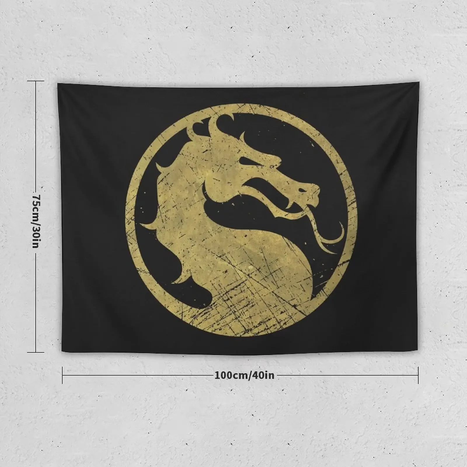 Mortal Kombat - Vintage Gold Tapestry Bedroom Organization And Decoration Anime Decor Room Decorations Aesthetic Custom Tapestry