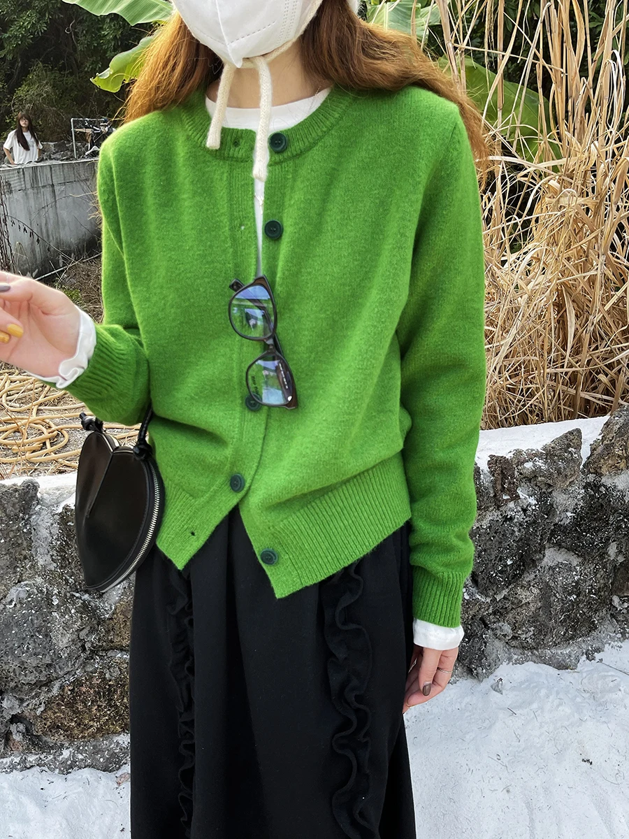 

Korean Sle Knitted Open Cardigan Women's Loose Slimming Base Layer Sweater Autumn Winter New Arrival Comfortable Breathable