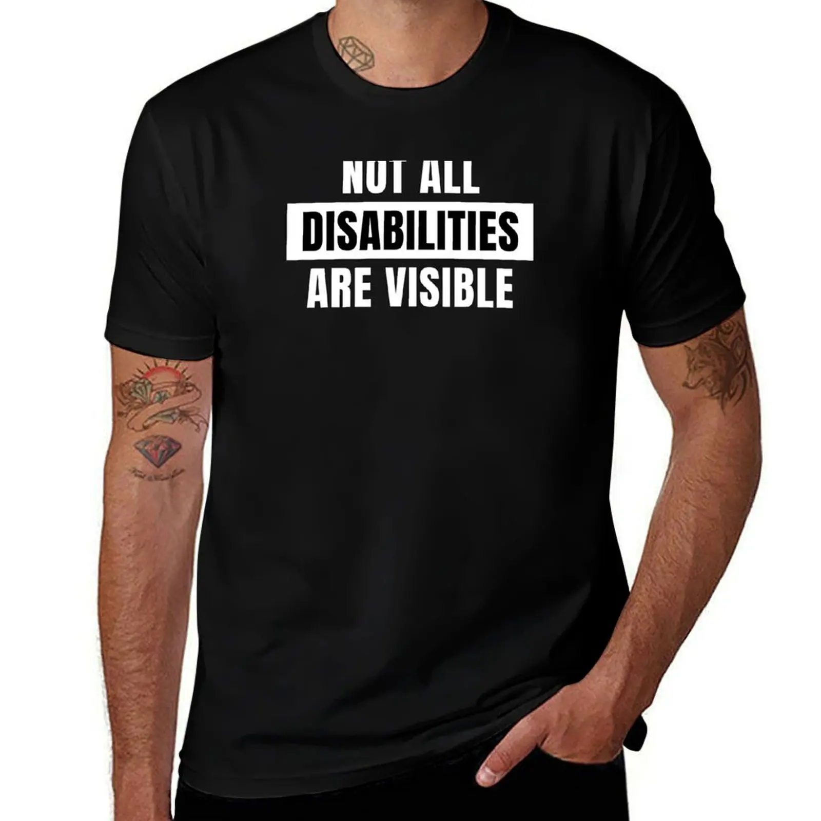 Not All Disabilities Are Visible T-Shirt blue archive custom shirt oversized tshirts for men