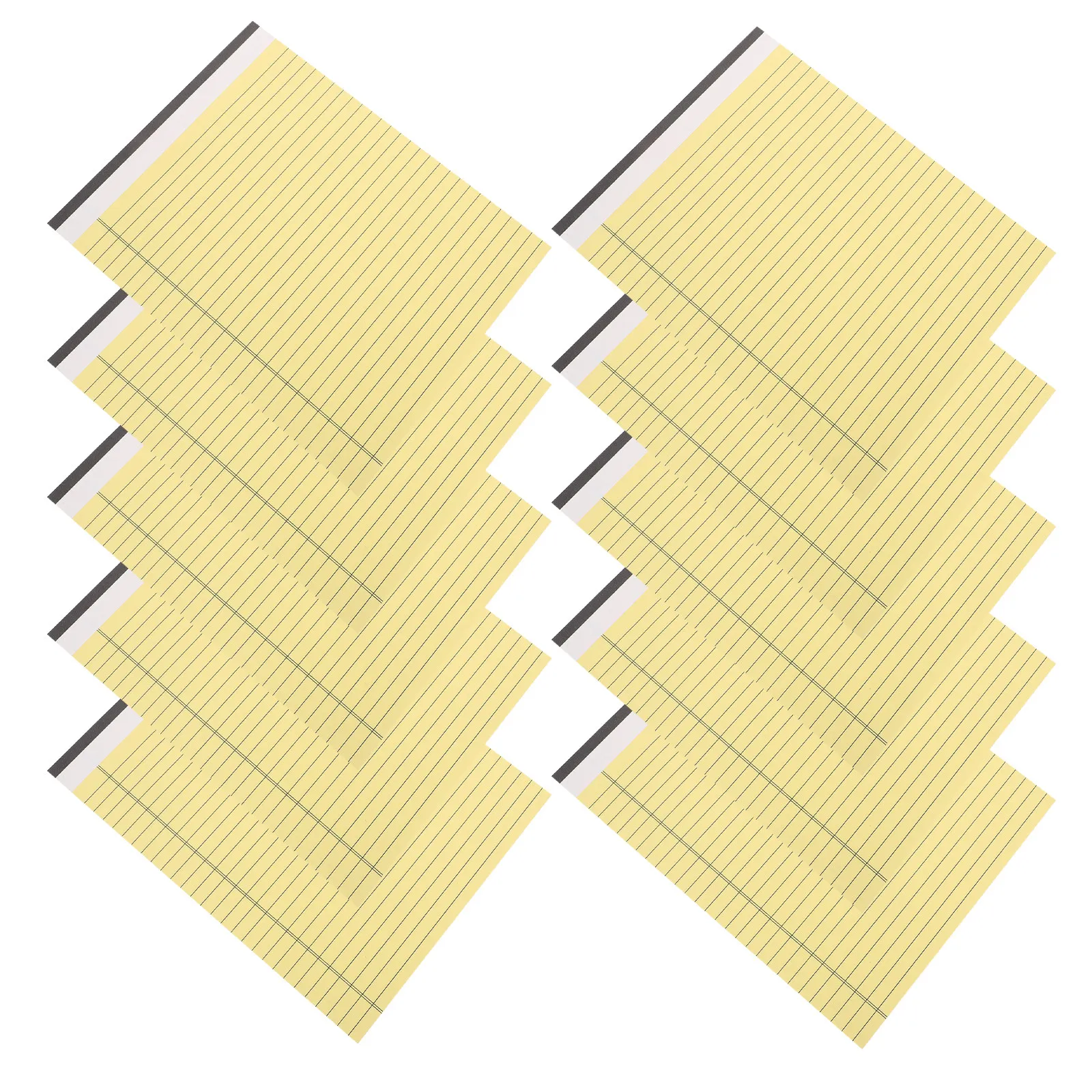 10Pcs Legal Notepads Yellow Paper 203x280mm Double-Sided 30 Pages Each for School Office Note-Taking Daily Organizers