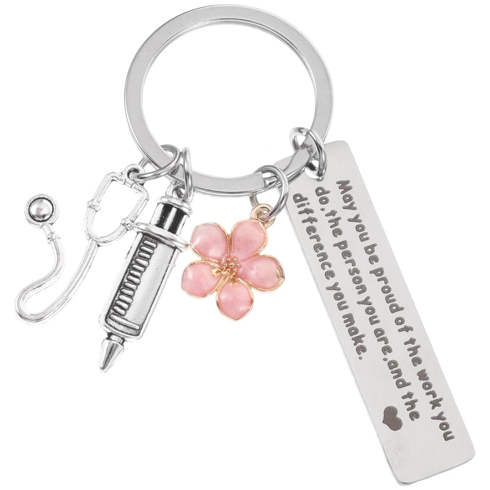 

Key Chain Medical Logo Keychain Student Nurse Gifts Stainless Steel Backpack Charm