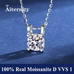 100% Real D Color 1 Carat Moissanite Pendant Necklace GRA Certificate for Women Wedding Bridal S925 Sterling Silver Fine Jewelry