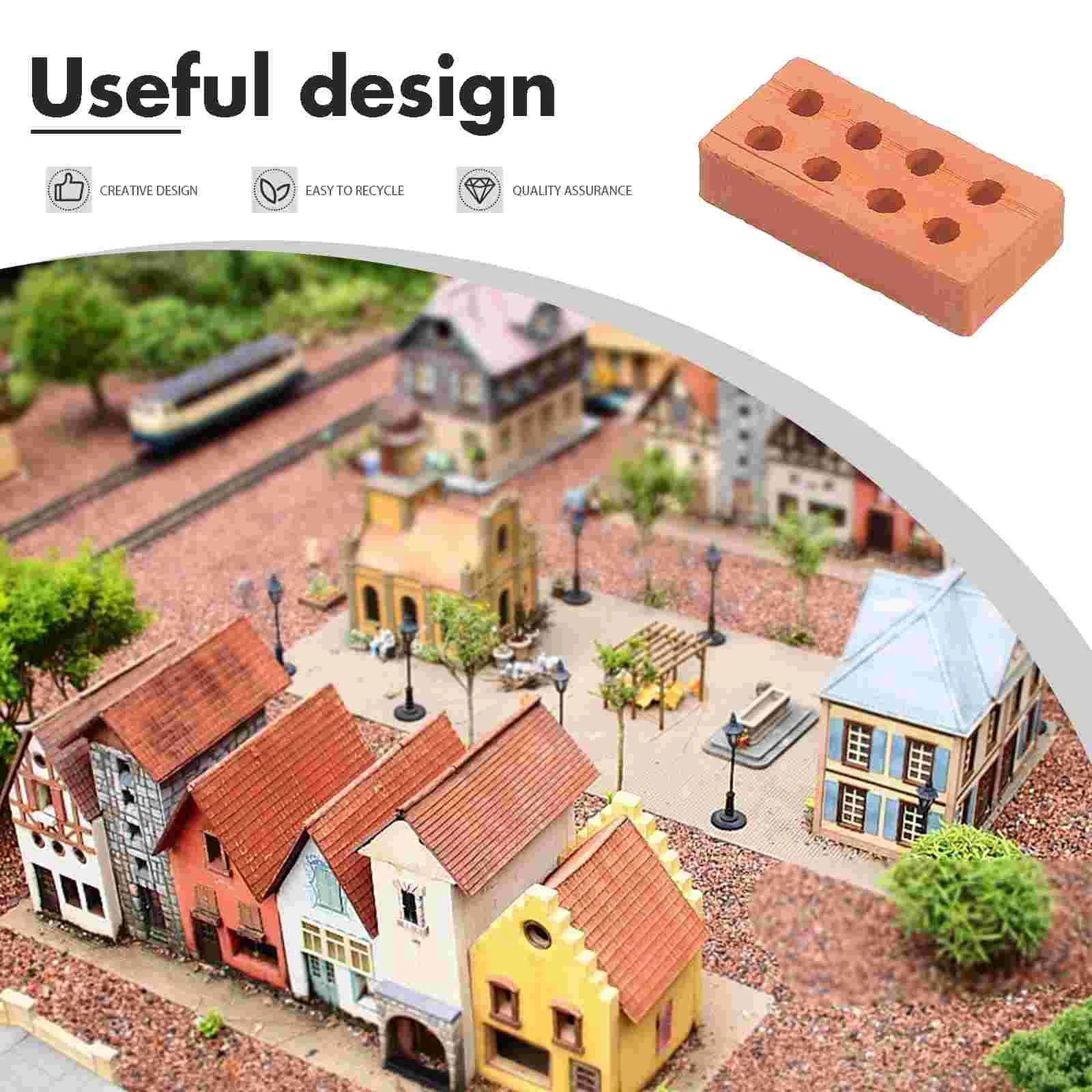 50 Pcs Mini Toys Bricks Building Blocks Miniature Decor Fake Handmade Layout Decors DIY Sand Table Models Child