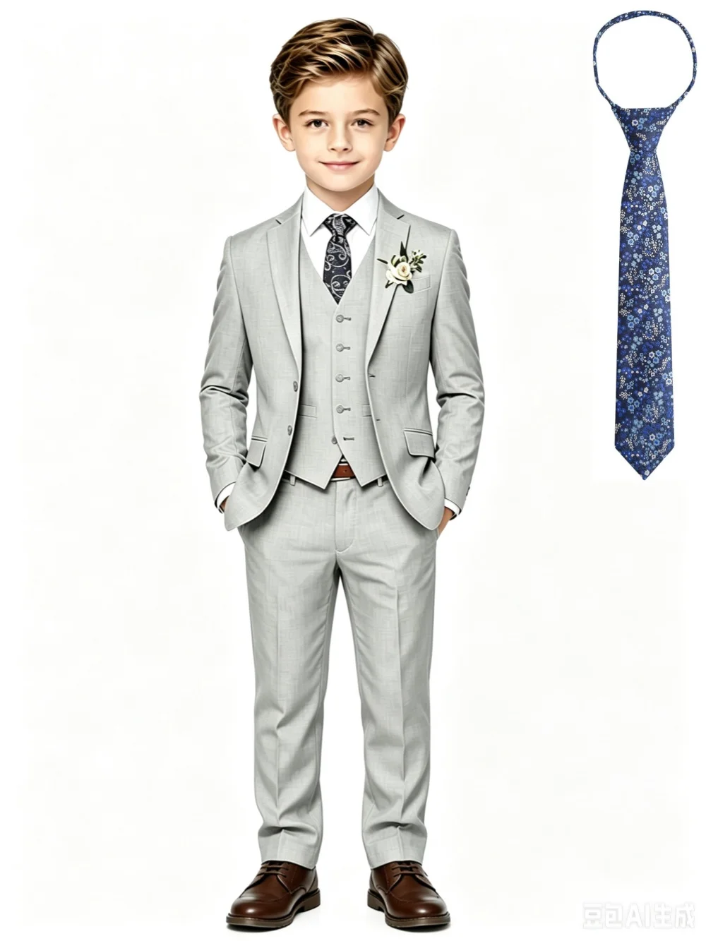 Trajes transpirables para niños, ajustados, de 4 piezas, disfraces de anfitrión, elegantes trajes formales para niños, conjunto para ceremonia de graduación, esmoquin de 3 a 14 años