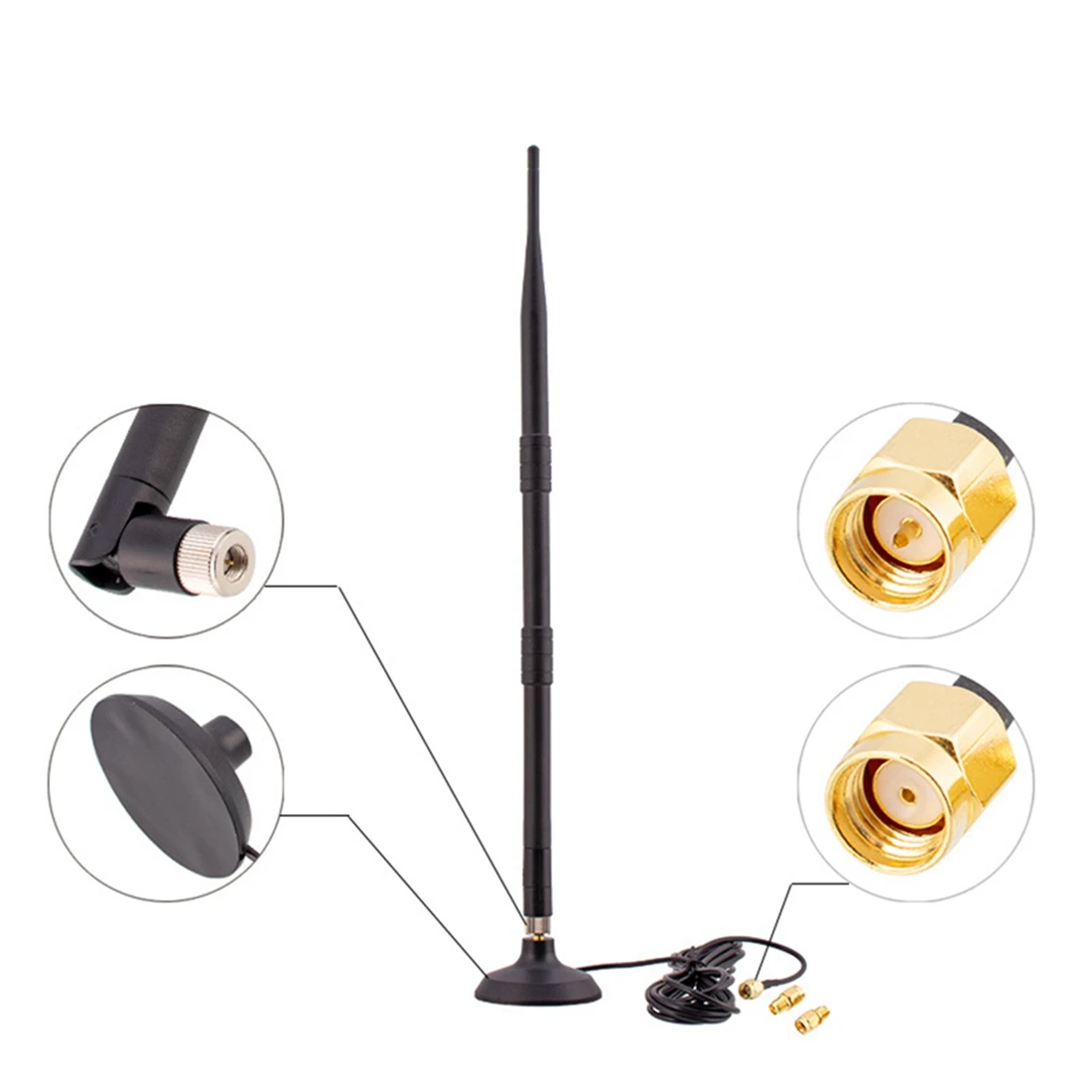 Antena do hélio LoRaWAN para Bobcat, Transmissão da antena masculina, RP SMA, 12DBi, 2G, 3G, 868Mhz