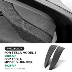 Italian Top Suede Inner Door A-pillar Panel Decor Cover for Tesla Model 3 Highland 2024 Model Y Juniper 2025 2026 2027-Up Car