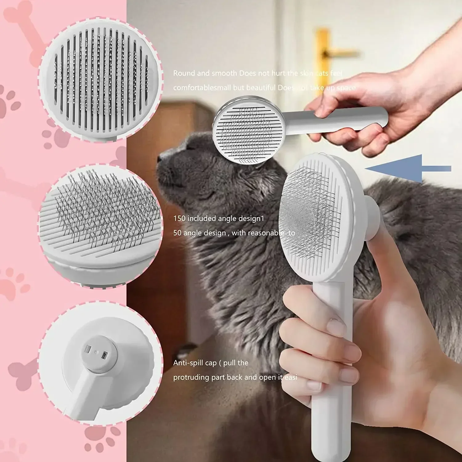 Brosse de toilettage pour animaux de compagnie, peigne pour enlever les poils de chat, épilateur pour chiots et chatons, accessoires de toilettage