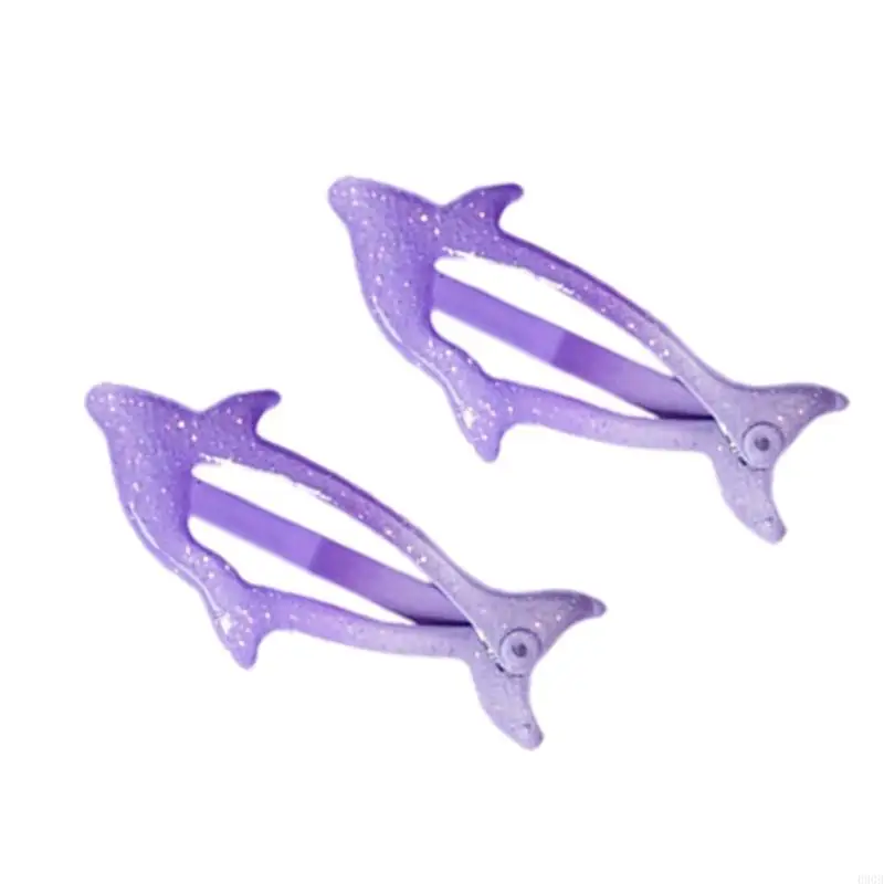 090B 1 Pair Barrettes Hairpin Hair Clips Hair Accessory Cute Dolphin Headwear Headdress Hair Clips Hairgrip for Daily Wearing