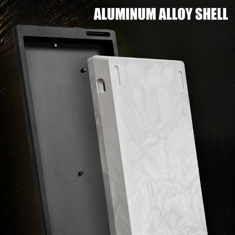 GH60 Keyboard Case Aluminum Shell with Mounting Cavity, Side Cable Port and Grip Feet for Keyboard DIY K1KF