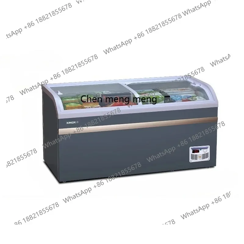 A07 Commercial arc island cabinet large-capacity glass display cabinet supermarket refrigerated freezer