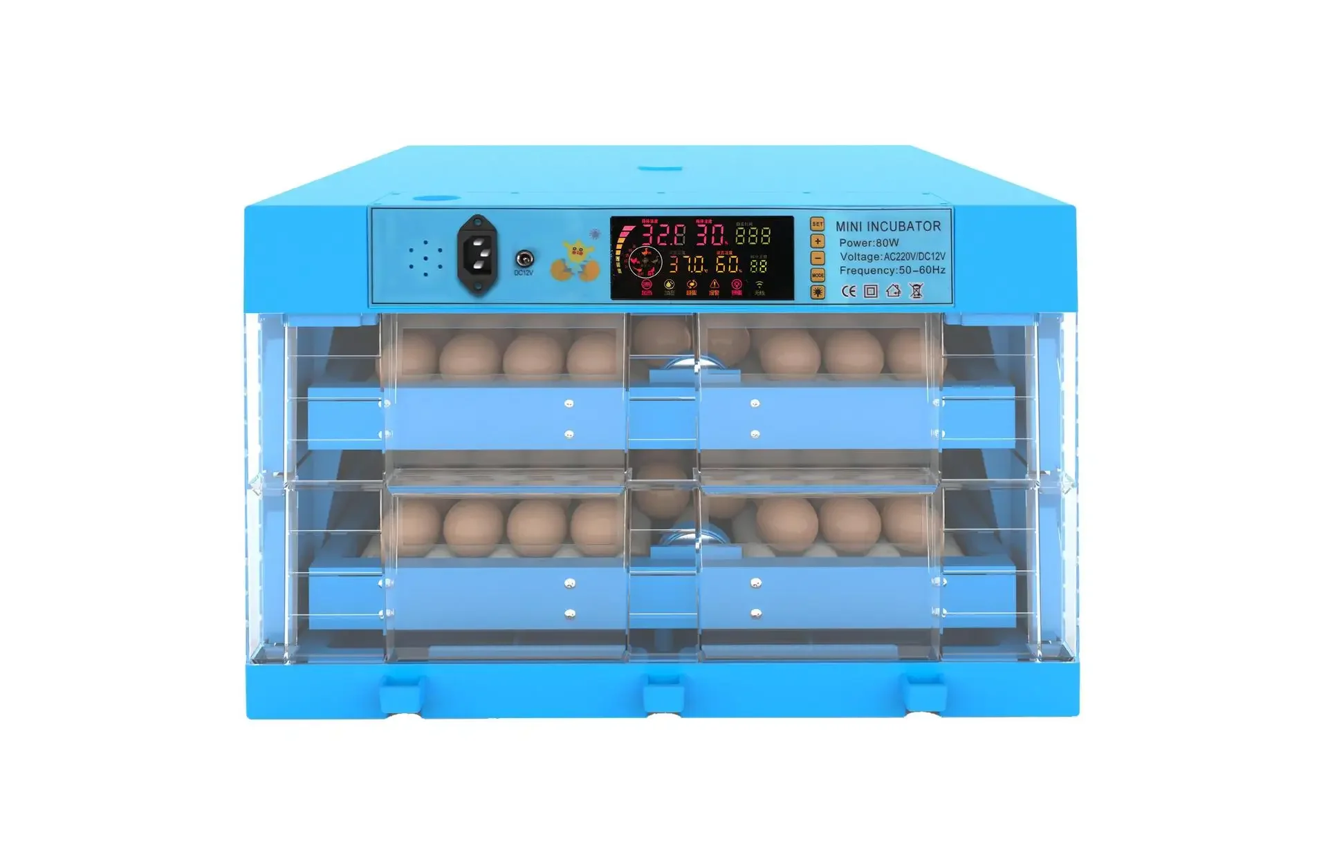 

For Egg Durable Incubator, ABS Material Mini Incubator Suitable for Variety of Egg Species Hatching, Automatic Egg Turning