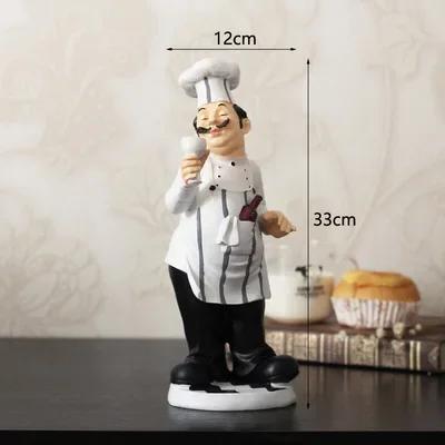 Resin Crafts Chef Statue, Creative Character Ornaments, Home Decoration, Bar, Western Restaurant, Cafe, Cake Shop Decor, VIP Fas