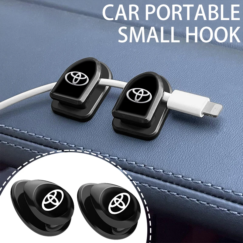 Car Hooks USB Cable Headphone Keychain Trunk Bag Invisible Hanger Fastener Clip for Toyota Auris Hilux Corolla Camry RAV4 AVALON