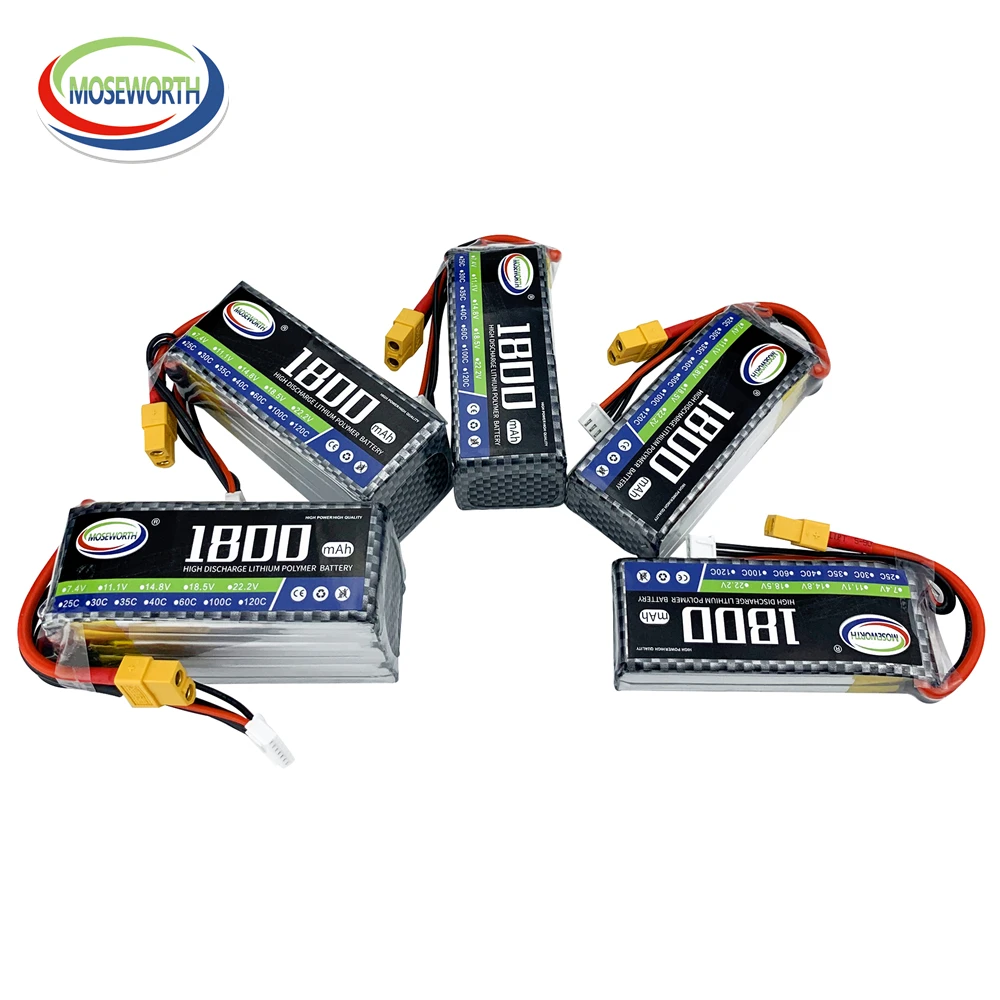 2S 3S 4S 6S 7.4V 11.1V 14.8V 22.2V 1300 1500 1800 2200 3500 4200 5200 6000mAh 30C 40C 60C RC Toy LiPo Battery RC Airplane Drones