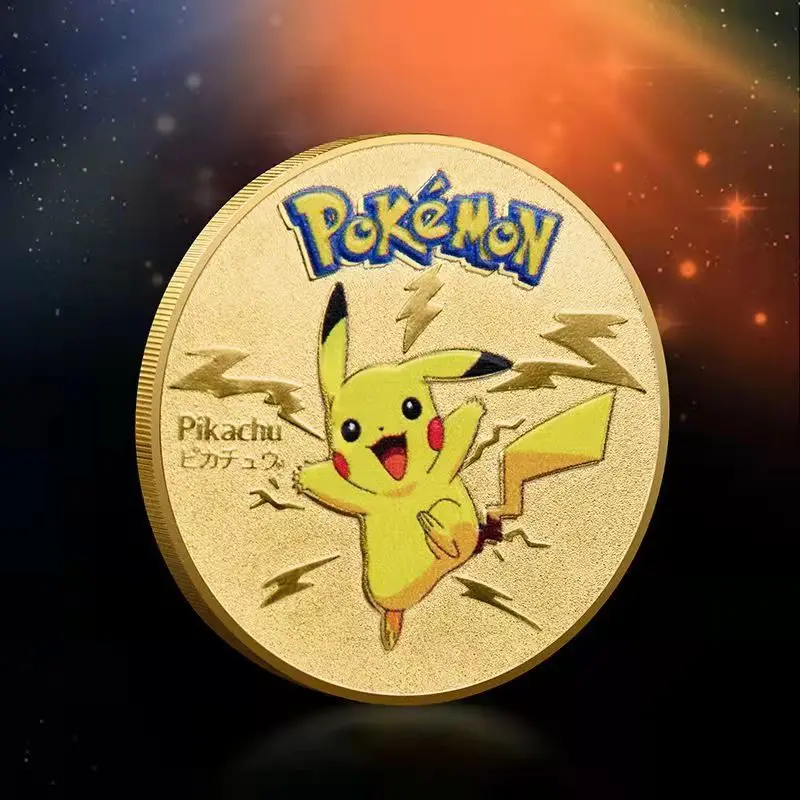 Moedas De Pokemon De Ouro Moedas De Metal Mewtwo Moeda Comemorativa Anime Charizard Pikachu Cartões De Pokemon De Ouro Rodada De Moeda De Metal