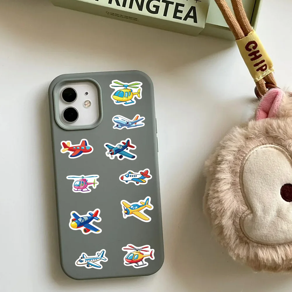500 uds/rollo de pegatinas de sellado de dibujos animados de avión de juguete divertido DIY PVC pegatinas para ordenador portátil decoración juguete de regalo de recompensa