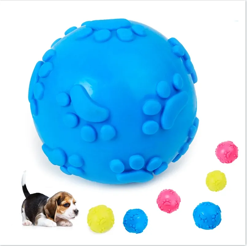 Pet dog footprint ball toys, suitable for small dogs rubber chew puppy toys Dog things dog toys pet supplies