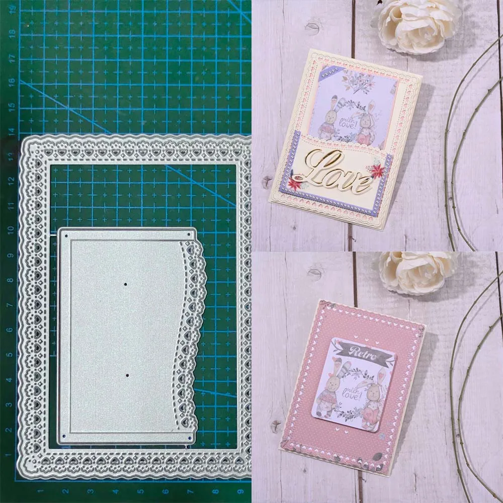 love Heart frame Metal cutting dies cut die mold photos Scrapbook paper craft knife mould blade punch stencils dies