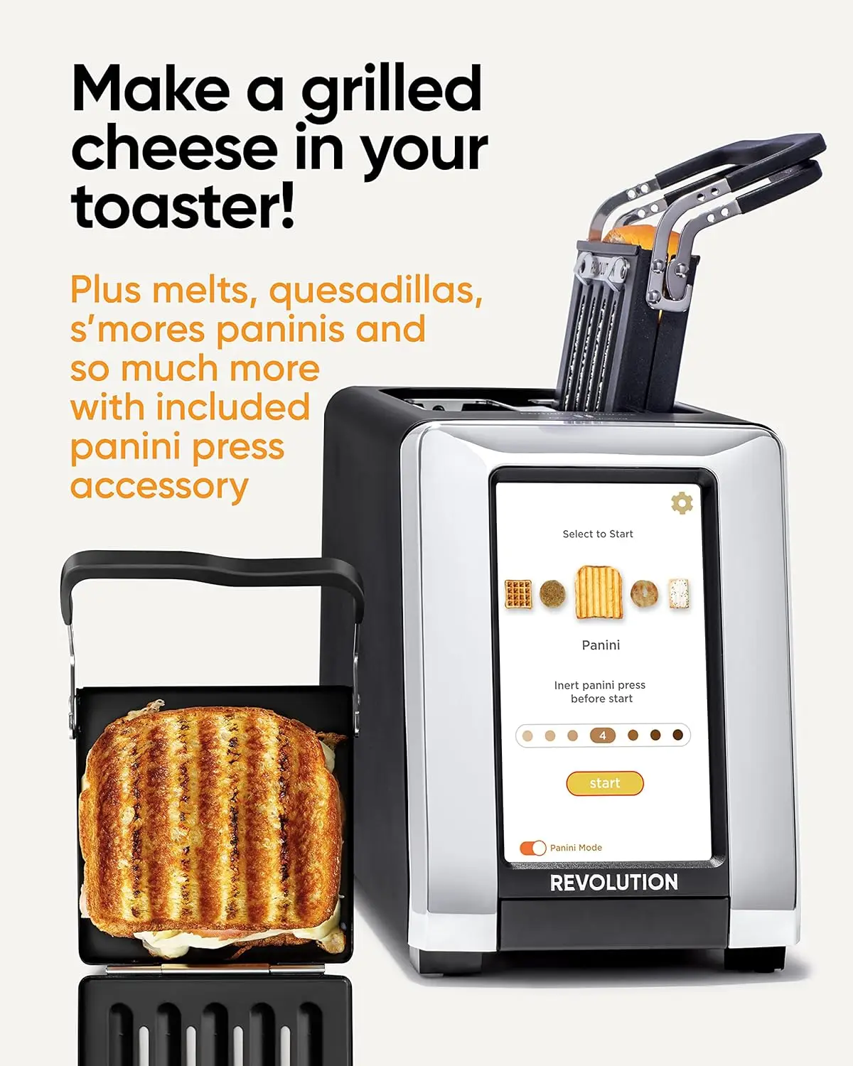 R180B High-Speed Touchscreen Toaster, 2-Slice Smart Toaster with Patented InstaGLO Technology & Revolution Toastie Pa