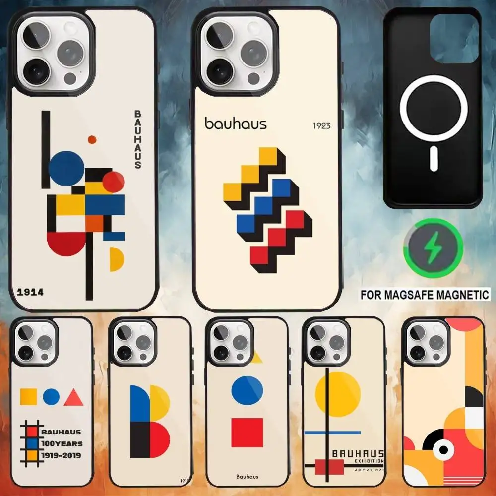 

G-Geometric B-Bauhaus art Phone Case For iPhone17,16,15,14,13,12,11 Plus,Pro Max Magnetic Magsafe Wireless Charging