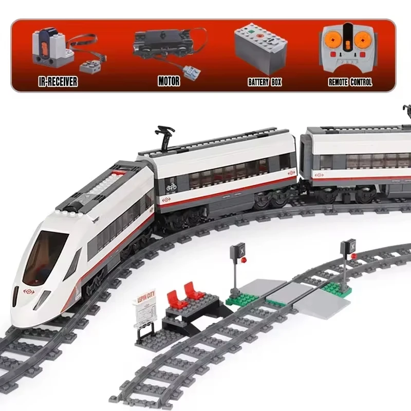 Technical City Power Train High-speed Passenger Railway Track Building Blocks Subway 60051 Assemble Brick Toy Gift For Kid Adult