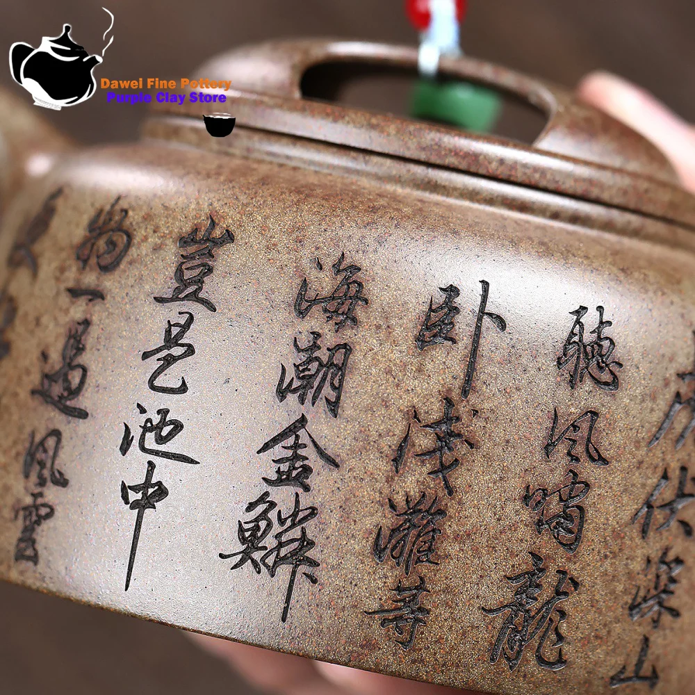 

Чайник из фиолетовой глины Исин, секция из необработанной руды, горение грязевого дерева, крышка коровы, семена лотоса, чайный сервиз Кунг-фу, чайник большой вместимости