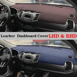 Dashboard Dash Mat Cover PU Leather Pad Sunshade Anti-UV Carpet Car Accessories For Kia Sportage SL G3 2010 2011 2012 2013-2015