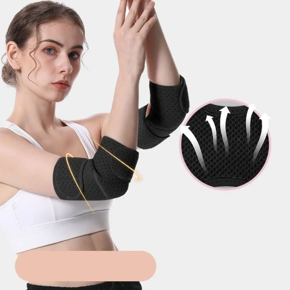 Double Strap Elbow Forearm Sleeves Compression Fixed Breathable Air Hole Elbow Guard Anti-slip Adjustable Arm Elbow Sleeves Gym