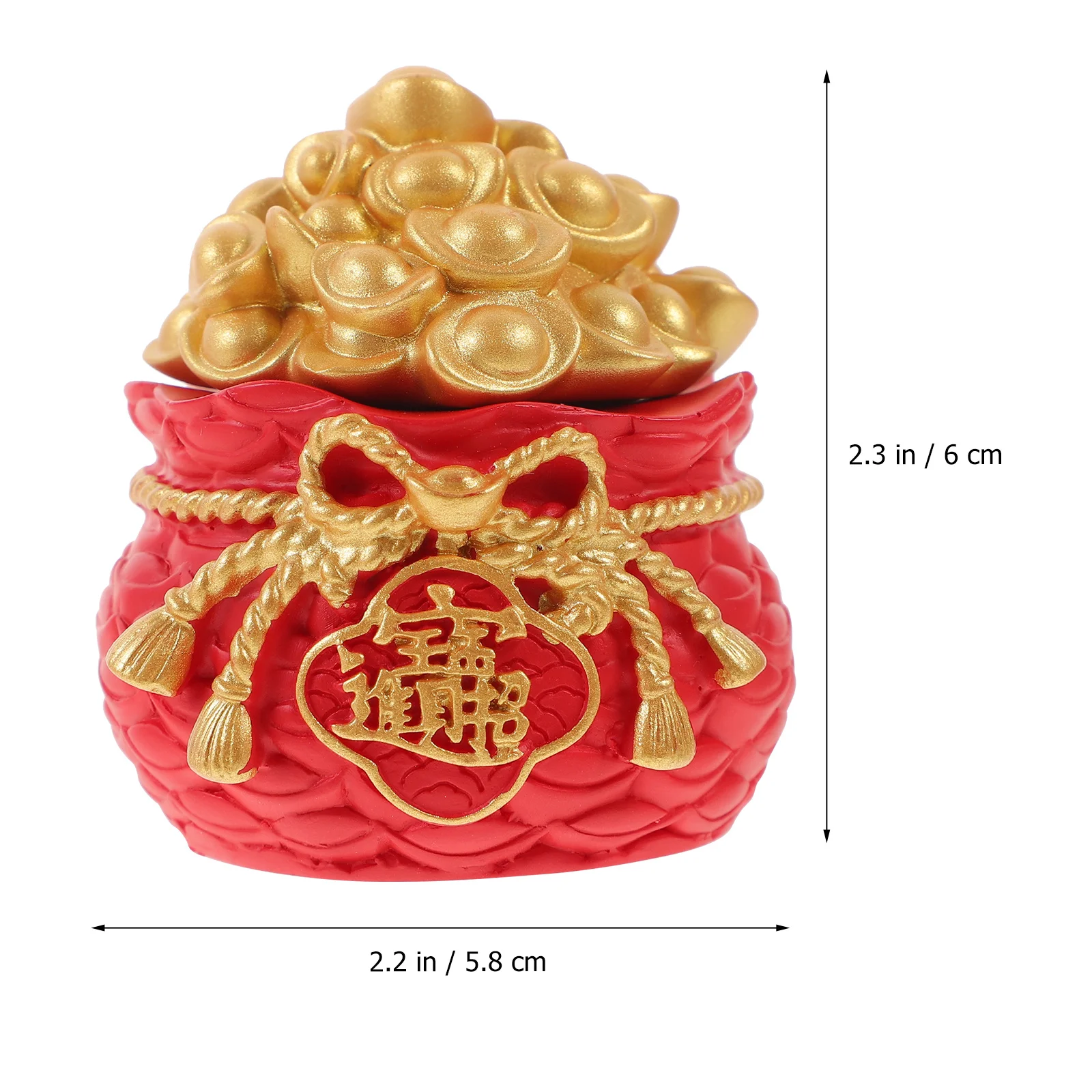 1 قطعة حقيبة المال الراتنج لطيف الكرتون محظوظ ديكور لسيارة مكتب المنزل مكتب سطح المكتب الزينة الحقيبة النمط الصيني