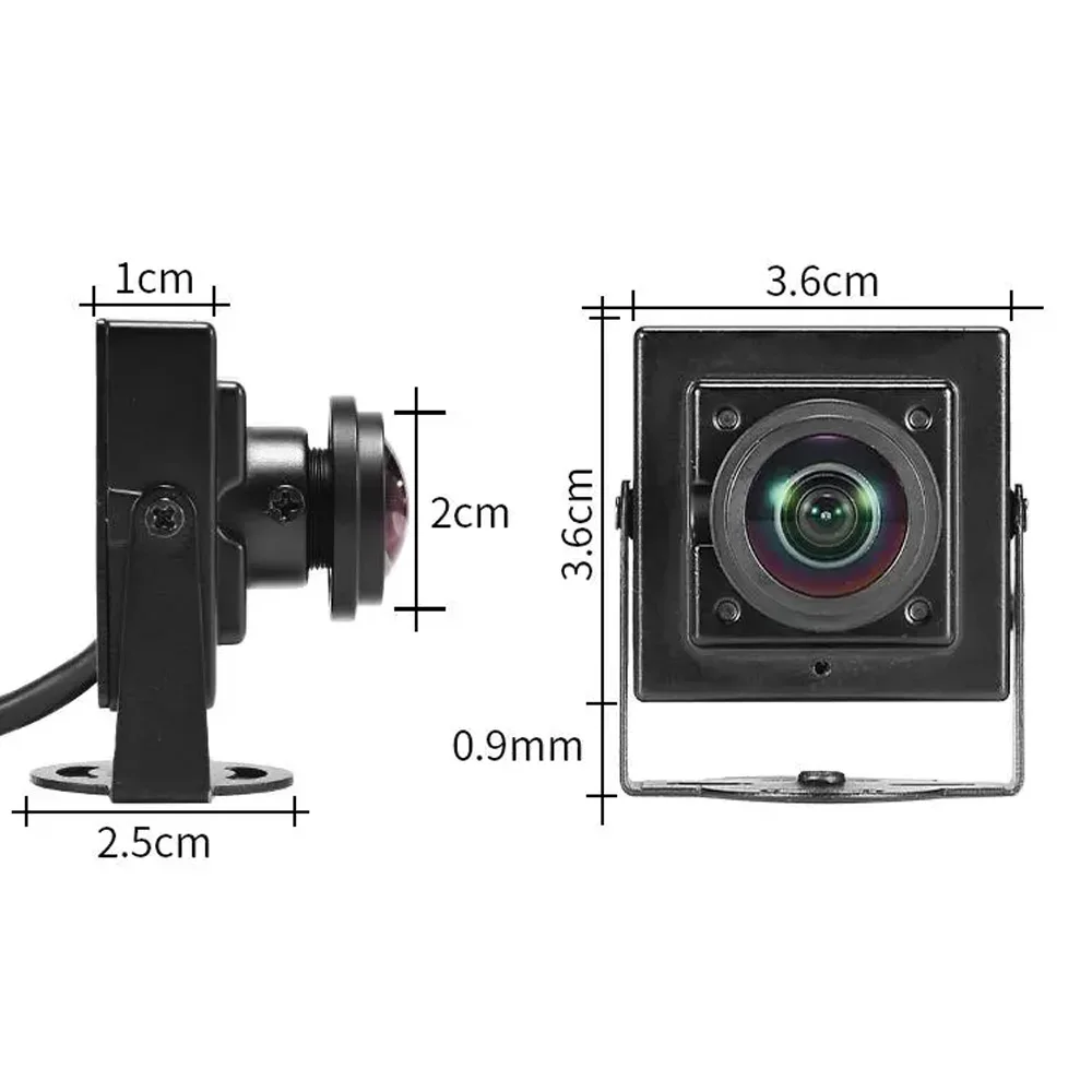 1.7mm FishEye Lens Large Angle 1080P Metal Security Cctv AHD Mini Panoramic Camera 2MP Coaxial Digital HD 650Filter have Bracket