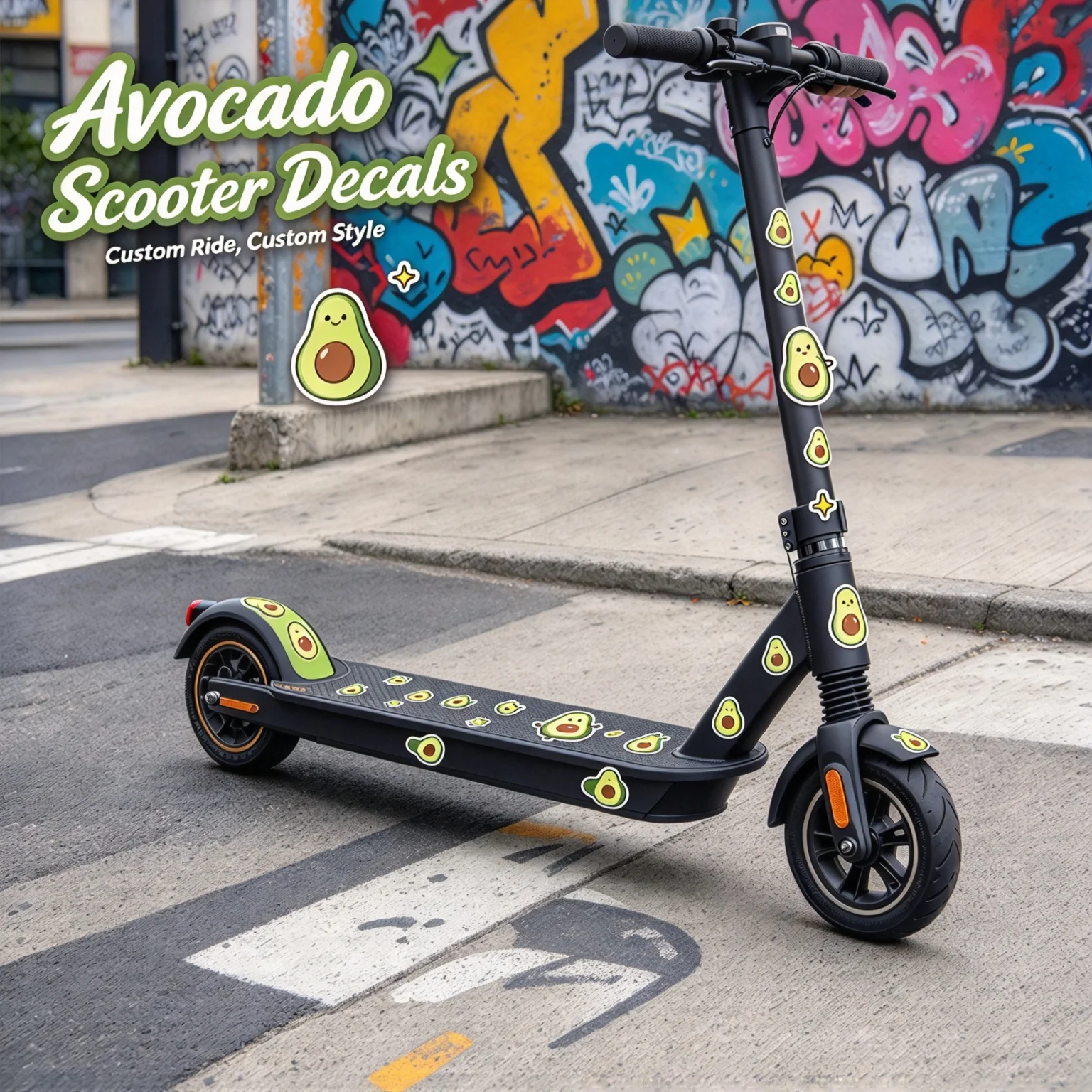 50 pieces of INS style stickers, avocado DIY decorative stickers, water bottles, helmets, skateboards, refrigerators