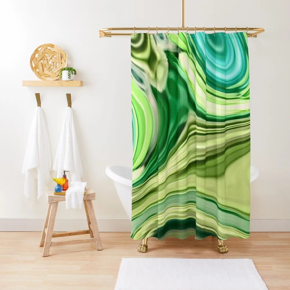 

modern trendy abstract turquoise lime green swirls Shower Curtain Window Bathroom Shower Set Cover Curtain
