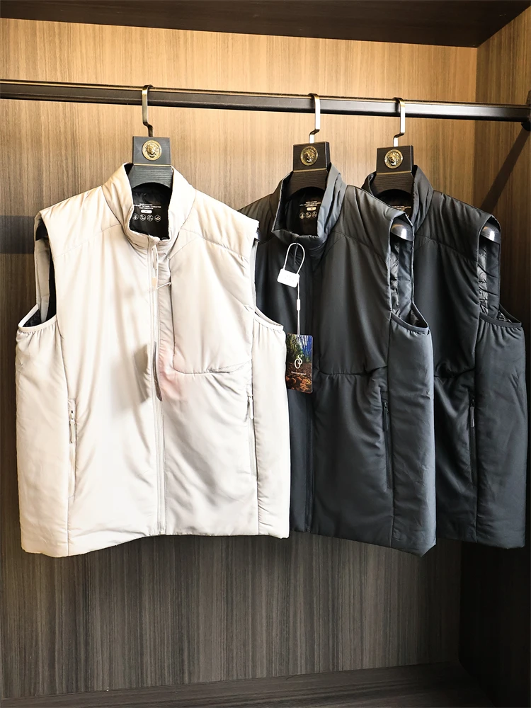 

Уличный мужской термохлопковый жилет с воротником-стойкой, стеганый, теплый, из полиэфирного волокна, подходит для Faion Urban Sle, зимний сезон