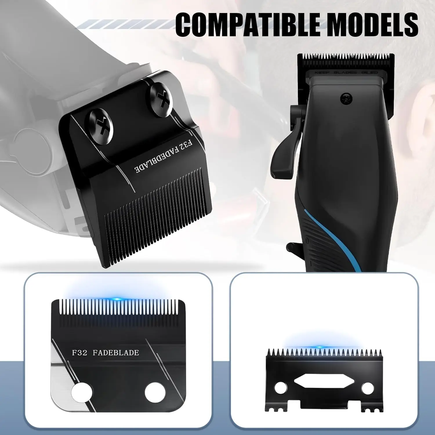 F32 FADEOUT Blade Precision Replacement For Wahl Professional Hair Clipper Fits For 5-Star Vapor Clipper ,Zero Gap Adjustable