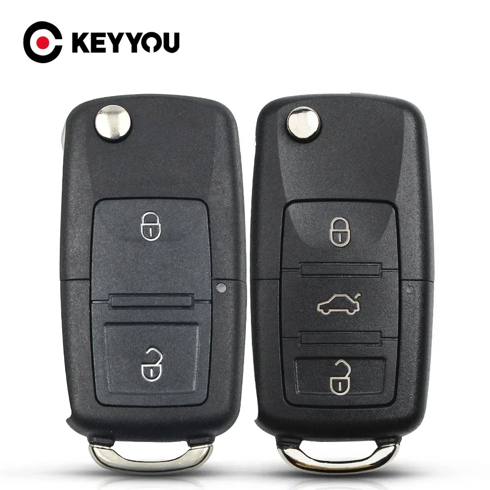 

KEYYOU 50PCS NEW For VW Volkswagen Bora Passat Golf Polo Jetta Sharan Touran With Blade Folding Flip Remote Car Key Case