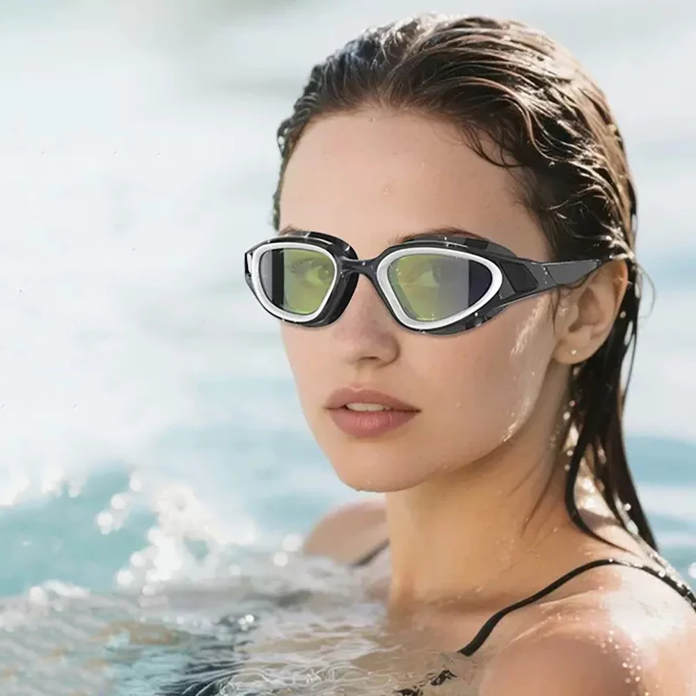 Professionelle Erwachsene Anti-Fog-UV-Schutzlinse Männer Frauen Schwimmbrille Wasserdicht verstellbare Silikon-Schwimmbrille im Pool