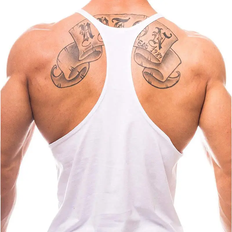 Men's Stringer Gym Vest - All Stars Print, Breathable Cotton, Y - Back Design, Ideal for Fitness & Bodybuilding Workouts