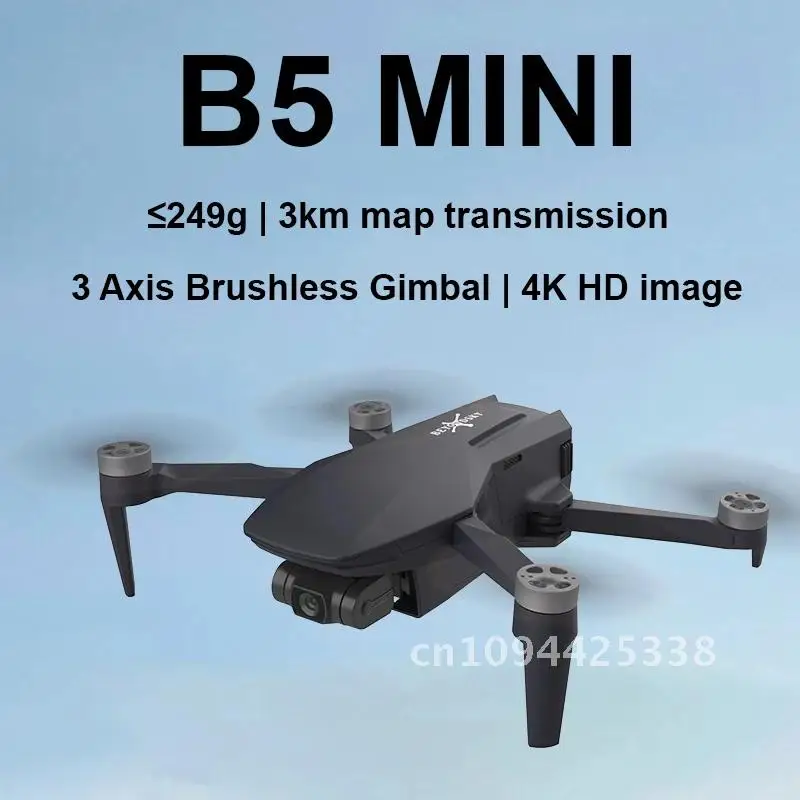 B5 Mini 4K PRO GPS Drone with Camera 3-Axis Gimbal FPV Quadcopter 3KM 26mins Flight RC Helicopter 240g Mini Camera Drone