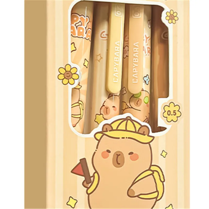 

Быстросохнущие нейтральные чернила для студентов, детские школьные канцелярские принадлежности, подарочный набор, 4 шт., милые гелевые ручки с изображением капибары