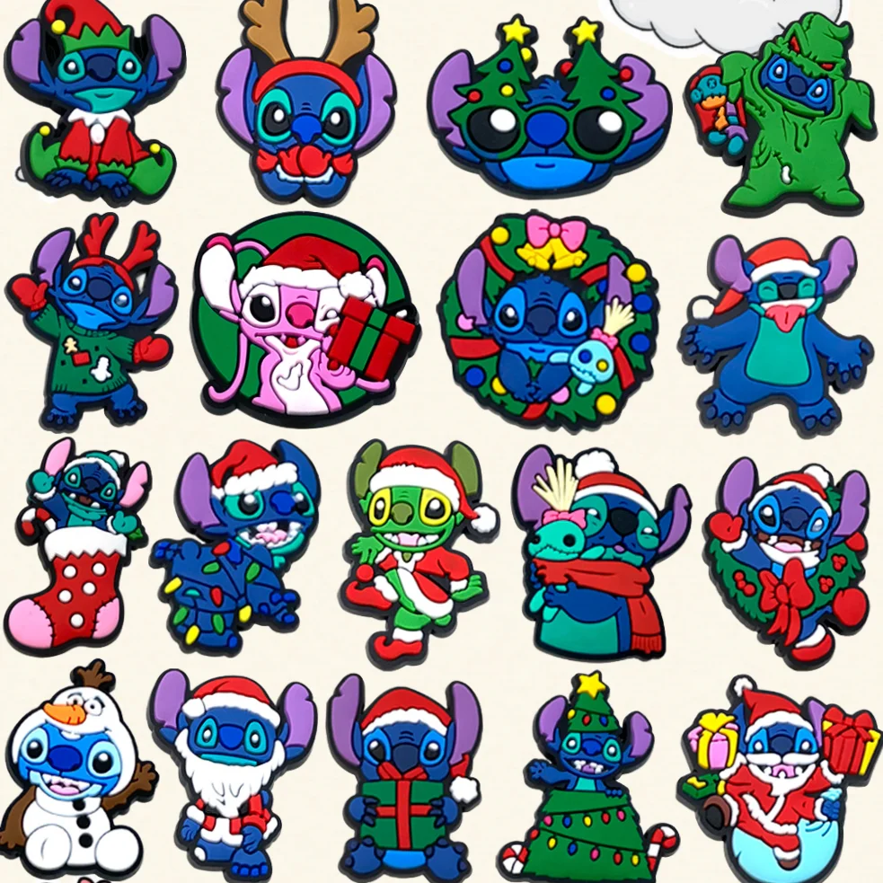 

18Pcs MINISO Christmas Series Shoe Charms Cartoon Shoe Accessories Fit for Clog Sandals Wristbands Decorative Buckle