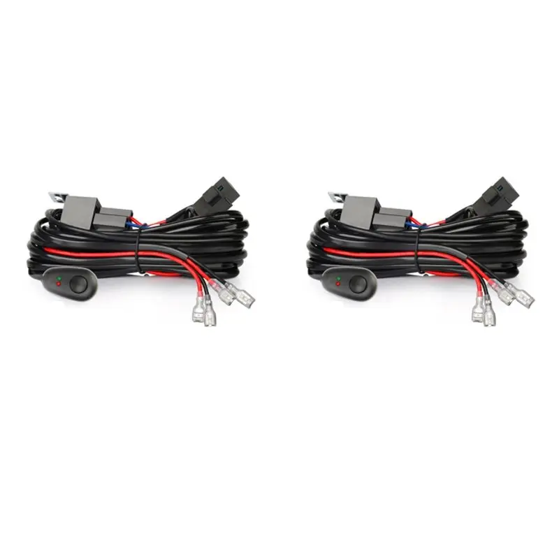 Precise 2X Wiring Harness Kit For 2 Light Fuse On-Off Switch 12V 40A Relay 180 W/ 300W For 4-52 Inch Led Work Light Bar