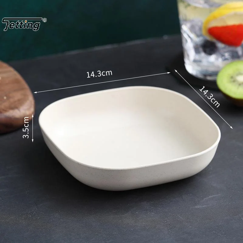5pcs/set Wheat Straw Bone Spitting Plate Fruit Dining Table Plate Kitchen Tools Snack Plate Cookie Cake Storage Tray