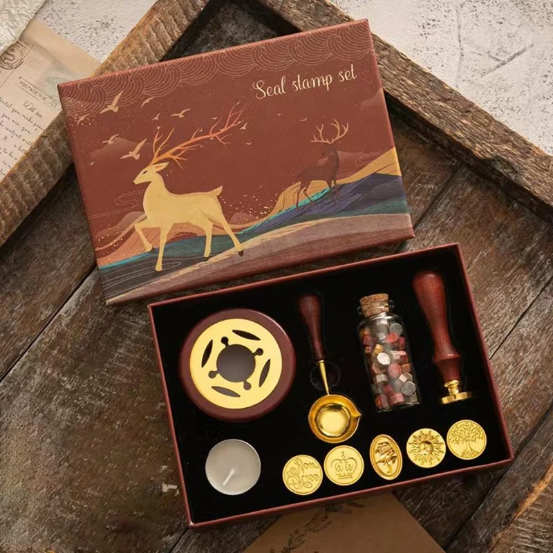 مجموعة ختم الشمع ختم ختم الشمع ختم مجموعة طلاء ختم ختم ختم الشمع كيت DIY بها بنفسك